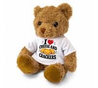 Big Red Egg I LOVE CHEESE AND CRACKERS - Teddy Bear - Cute Cuddly Soft Adorable - Food Souvenir Gift Present