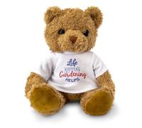 Big Red Egg LIFE HAPPENS GARDENING HELPS - Teddy Bear - Cute Soft Cuddly Adorable - Gift Present