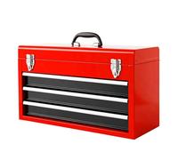 BIG RED Metal Tool Box, 20.5-inch, Portable Metal Tool Box with 4 Drawers, Small Tool Chest with EVA Liners, Ball Bearing Slide Drawers Locking & Powder Coated Finish, Multi-Function Tool Organizer