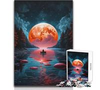 Big Red Moon Adults 1000 Pieces Puzzle Strategic Thinking Learning Game Ideal Meaningful Gift for Any Event Size 50x75cm