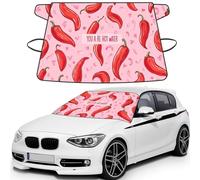Big Red Pepper Print Car Windshield Cover For Ice And Snow Universal Fit For Most Cars Multifuntional Ice Protector Keep Snow Frost Off