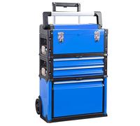 BIG RED Stackable Rolling Tool Box Portable Metal Toolbox Organizer,Separate Rolling Upright Trolley Tool Chest with Wheels and 2 Drawers for Garage/Workshop,ATRJF-C305ABDU,19.1"L x 12.2"W x 30"H,Blue