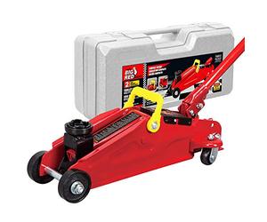 BIG RED TAM82012 Torin Hydraulic Trolley Service/Floor Jack with Blow Mold Carrying Storage Case, 2 Ton (4,000 lb) Capacity, Red