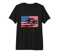 Big Rig Trailer American Flag Semi Truck Driver Premium T-Shirt