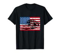 Big Rig Trailer American Flag Semi Truck Driver T-Shirt