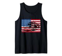 Big Rig Trailer American Flag Semi Truck Driver Tank Top