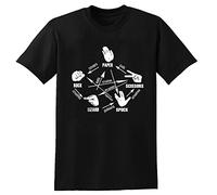 Big Rock Paper Scissors Lizard Spock Mens T-Shirt Sheldon Cooper Covers Cuts Tee Unisex Tee Black M