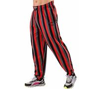 BIG SAM SPORTSWEAR COMPANY Men's Baggy Pants Loose Fit Stripped Gym Workout Sweatpants with Pockets, Red, Small