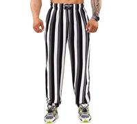 BIG SAM SPORTSWEAR COMPANY Men's Baggy Pants Loose Fit Stripped Gym Workout Sweatpants with Pockets, White, Small
