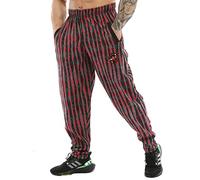 BIG SAM SPORTSWEAR COMPANY Men's Baggy Sweatpants with Pockets, Bodybuilding Active Wear Comfort Design Muscle Pants, Red, Small
