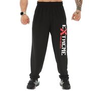 BIG SAM SPORTSWEAR COMPANY Men's Baggy Sweatpants with Pockets, Oldschool Loose Fit Gym Pants, Extreme-black, 3X-Large