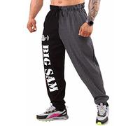 Big SAM Sportswear Company Men's Sweatpants with Pockets, Men's Bodybuilding Workout Comfort Design Baggy Muscle Pant, Black, Small