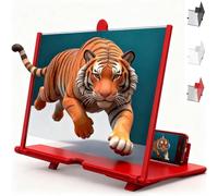 Big Screen Phone Magnifier, 2026 3D HD Screen Expander with Foldable Stand, Portable Phone Screen Amplifier for Movies Reading Travel, Mobile Viewing Magnifying Screen for Elderly (red, 10in)