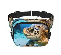 Big Sea Turtle print Fanny Pack Waist Packs with Extender for Men Women, Waist Bag Hip Pack with Zipper Pockets, Black, One Size