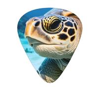 Big Sea Turtle Print Guitar Pick for Men Women Triangle Instrument Accessories Plectrums(12pcs One sided)