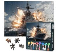 Big Ship on the Sea 1000 Piece Jigsaw Puzzles for Adults, Native American Army Force Landscape Difficult Challenging Family Puzzle Perfect for Game Nights 20x27inch Military Navy Ships