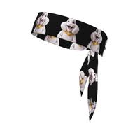 Big Silly White Rabbit Sweat-Absorbing Sports Headband, Non-Slip and Adjustable, Running, Basketball, Yoga Sports Headband