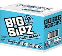 Big Sipz Blue Blast Mixed Cocktail Vodka, 200ml, Pack of 24