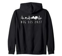 Big Sis 2027 Heartbeat Announcing Pregnancy 2 Future Sisters Zip Hoodie
