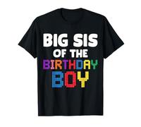 Big Sis of The Birthday Boy Master Builder Bricks Blocks T-Shirt