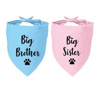 Big Sister and Big Brother Pet Dog Bandana, Triangle Scarf for Small Medium Large Dogs, Baby Announcement Gender Reveal Photo Prop Pet Scarf for Dog Lover, 2 Packs