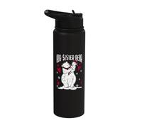 Big Sister Bear Pajama Red Buffalo Plaid Xmas Stainless Steel Insulated Water Bottle
