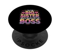 Big Sister Boss Gradient Typography Sisterhood PopSockets Adhesive PopGrip