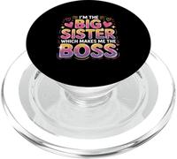 Big Sister Boss Gradient Typography Sisterhood PopSockets PopGrip for MagSafe