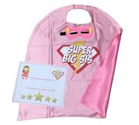 Big Sister/BrotherSuperhero Cape & Mask - New Sibling Gift - Super Big Sis & Super Big Bro (Pink & Yellow)