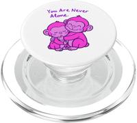 Big Sister Little Sister Hugging Pink Monkeys Sibling Design PopSockets PopGrip for MagSafe
