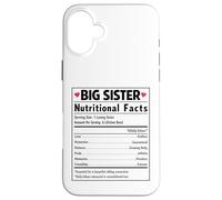 Big Sister Nutritional Facts Sibling Reveal Baby News Case for iPhone 16 Plus