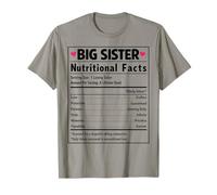 Big Sister Nutritional Facts Sibling Reveal Baby News T-Shirt