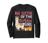 Big Sister of the Birthday Girl Llama Birthday Party Long Sleeve T-Shirt