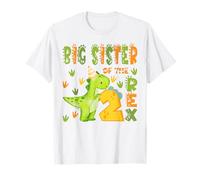 Big Sister of The Two Rex 2nd Birthday Boy Dinosaur T-Rex T-Shirt