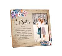 Big Sister Picture Frame Gifts, Wooden Me and My Sister Photo Frame Gift for Women Big Sister, Rustic Best Sister Frame Gifts for Birthday Christmas Graduation, Gift from Little Sister Brother -D(11)