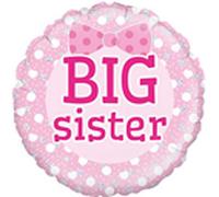 Big Sister Round Foil Balloon 46cm (18") New Baby