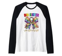 Big Sister Your Fight is My Fight Autism Awareness Bow Raglan Baseball Tee