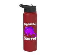 Big Sistersaurus Big Sister Dinosaur Lover Dino Stainless Steel Insulated Water Bottle