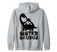 Big Sistersaurus Dinosaur Little Sister Saurus Dino T Rex Zip Hoodie