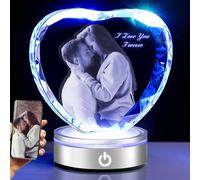 Big Size(4.5x4.0” ) Heart Crystal Photo Customized, Mothers Day & Anniversary Memorial Customized Birthday Gifts For Women, Dad, Her, Boyfriend