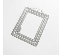 Big Size Rectangular Metal Die Cuts for Card Making, Embossing Stencil for A5 DIY Scrapbook Photo Album with Punch Holes for Planner Inserts, Arch Die Cuts for Card Making Supplies(6.5'' x 4.92'')