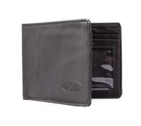 Big Skinny Men's Slimline Leather Bi-Fold Slim Wallet, Holds Up to 25 Cards, One Size, Black