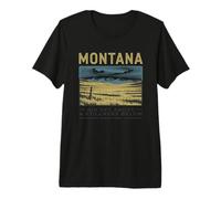 Big Sky Above & Stillness Below Montana Landscape Art Premium T-Shirt