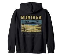 BIG SKY ABOVE & STILLNESS BELOW Montana Landscape Art Zip Hoodie