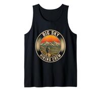 Big Sky Hiking Crew Hiker Montana Squad Matching Gift Retro Tank Top