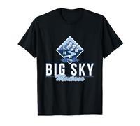 Big Sky Montana Retro Mountain River Vintage Skiing Hiking T-Shirt