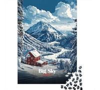 Big Sky Montana Ski Resort 1000 Piece Jigsaw, New Year Gift, 52x38cm/1000pcs