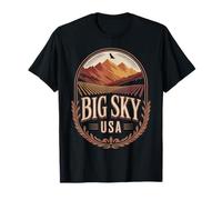Big Sky Region Iconic Bison Mountain Tribute T-Shirt