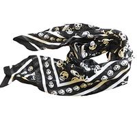 Big & Small angry tormented skull print punk goth pirate large fashion ladies soft scarf 170cmx100cm - posted from London by Fat-Catz-copy-catz (Black big & small skull)