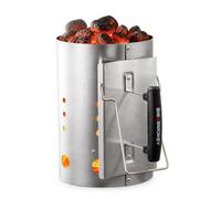 Big Smokey Charcoal Chimney Starter | Rapid BBQ Fire Starter with Heat Shield & Heat Resistant Handle | Heavy Duty Galvanised Steel | Lights Lumpwood Charcoal & Briquettes Fast